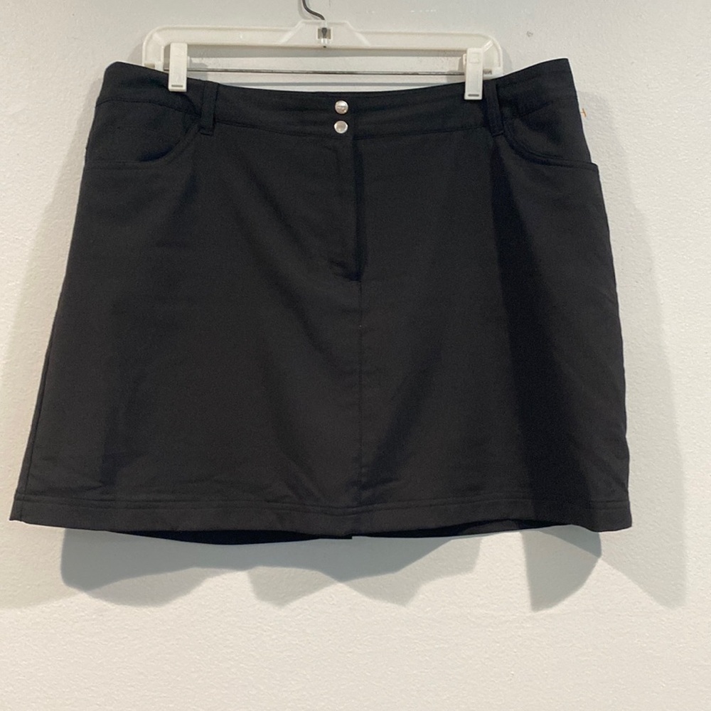 Slazenger Black Golf Tennis Short Mini Skirt with Under Shorts - Size 14